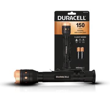 Torcia LED Duracell in alluminio con funzione zoom - 150lm