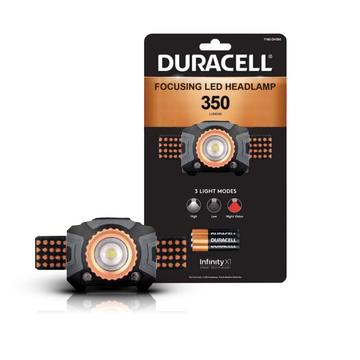 Duracell Lampada frontale a LED focalizzabile con 3 modalità di illuminazione - 350lm