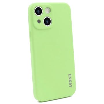 Custodia in Silicone Liquido Enkay per iPhone 14 Plus - Verde Chiaro