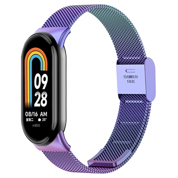 Cinturino in Maglia Elegante di Acciaio Inossidabile per Xiaomi Smart Band 8 - Colori Vivaci