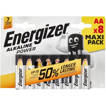 Pile alcaline Energizer Power LR6/AA - 8 pezzi.