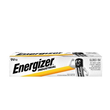 Pile alcaline Energizer Industrial 6LR61/9V - 12 pezzi.