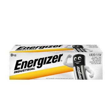 Pile alcaline Energizer Industrial LR20/D - 12 pezzi.