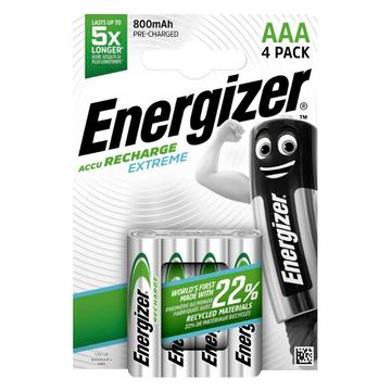 Batterie ricaricabili Energizer Recharge Extreme R03/AAA 800mAh - 4 pezzi.