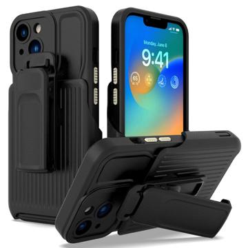 Custodia Ibrida iPhone 14 Plus con Clip Cintura Serie Explorer - Nera