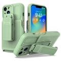 Custodia Ibrida iPhone 14 Plus con Clip Cintura Serie Explorer - Verde Chiaro