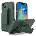 Custodia Ibrida iPhone 14 Plus con Clip Cintura Serie Explorer - Verde Scuro