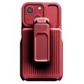 Custodia Ibrida iPhone 14 Plus con Clip Cintura Serie Explorer - Rosso