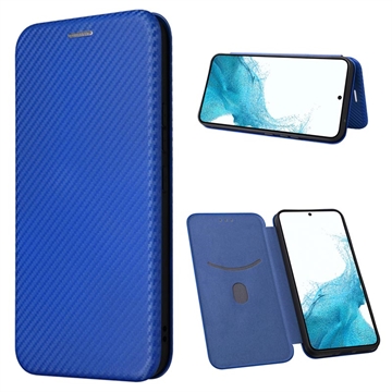 Custodia a Flip per Samsung Galaxy A34 5G - Fibra di Carbonio - Blu