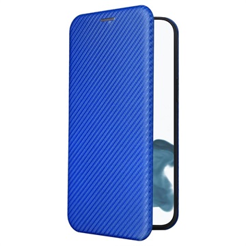 Custodia Flip per iPhone 14 Pro - Fibra di carbonio - Blu