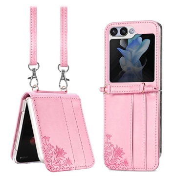 Custodia con Cinturino Floral Print per Samsung Galaxy Z Flip5