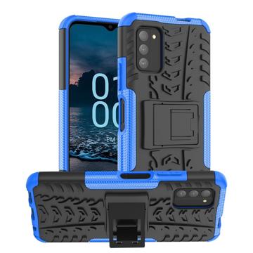 Custodia ibrida antiscivolo per Nokia G100 con supporto - Blu / Nero