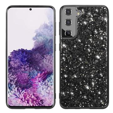 Custodia ibrida per Samsung Galaxy S23 5G serie Glitter - nera