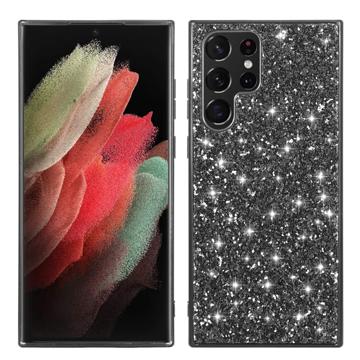 Custodia ibrida per Samsung Galaxy S23 Ultra 5G serie Glitter - nera