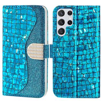 Custodia a Portafoglio Serie Croco Bling per Samsung Galaxy S23 Ultra 5G