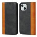 Custodia a Portafoglio Elegance Series per iPhone 14 - Nera / Marrone Chiaro