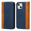 Custodia a Portafoglio Elegance Series per iPhone 14 - Blu / Marrone Chiaro