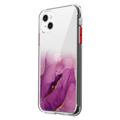 Custodia ibrida per iPhone 14 Plus Marble Pattern - Viola