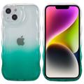 Custodia in TPU Wavy Edge Gradient per iPhone 14 Plus - Verde Militare