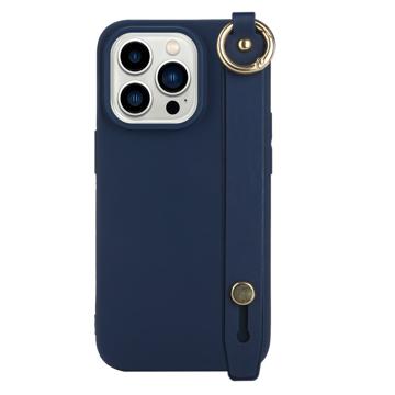 Custodia in TPU con Cinturino Candy Color per iPhone 14 Pro - Blu Scuro