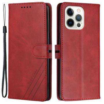 Custodia a portafoglio per iPhone 14 Pro stile business - Rosso