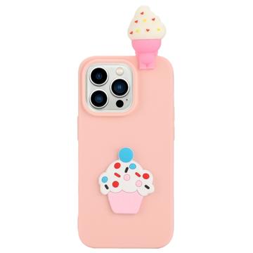 3D Cartoon Custodia in TPU Per iPhone 14 Pro - Gelato