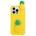 3D Cartoon Custodia in TPU Per iPhone 14 Pro - Ananas