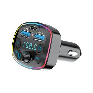 Forever TR-360 Trasmettitore FM Bluetooth con caricatore da auto USB-A/USB-C - Nero