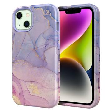 Custodia Ibrida Stylish Gradient iPhone 14 Plus - Marmo - Viola