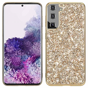 Custodia ibrida per Samsung Galaxy S21 FE 5G Serie Glitter - Color Oro