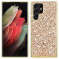 Custodia ibrida per Samsung Galaxy S23 Ultra 5G serie Glitter - Oro