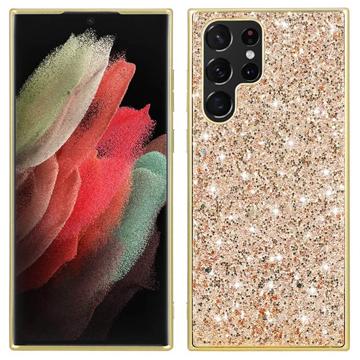 Custodia ibrida per Samsung Galaxy S23 Ultra 5G serie Glitter - Oro