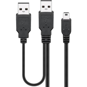 Goobay Mini cavo USB a Y - 0,6 m - Nero