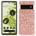 Custodia ibrida per Google Pixel 8a Serie Glitter - Rosa Oro