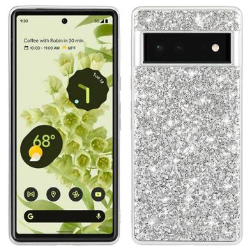 Custodia ibrida per Google Pixel 8a Serie Glitter - Color Argento