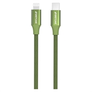 Cavo USB-C / Lightning Intrecciato GreyLime da 18W - Certificato MFi - 1m - Verde