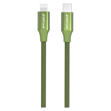 Cavo USB-C / Lightning Intrecciato GreyLime da 18W - Certificato MFi - 2m - Verde