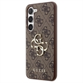 Guess Custodia ibrida per Samsung Galaxy S23 5G con logo in metallo grande 4G - marrone