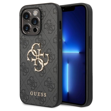 Custodia Ibrida Guess 4G Big Metal Logo per iPhone 15 Pro Max - Grigia