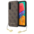 Custodia Ibrida Guess 4G Charms Collection per Samsung Galaxy A54 5G - Marrone