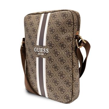 Guess 4G Borsa universale per tablet con strisce stampate - 10" - Marrone