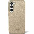 Custodia Ibrida Guess Glitter Flakes Metal Logo per Samsung Galaxy S24 - Ora