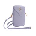 Borsa a tracolla per smartphone con logo in metallo Guess Grained 4G - Viola