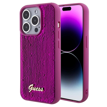 Custodia Guess Sequin Script Logo per iPhone 15 Pro - Magenta