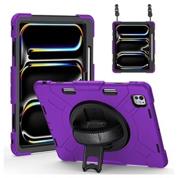 Custodia con Cinturino da Polso Heavy Duty 360 per iPad Pro 13 (2024) - Viola