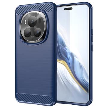 Custodia in TPU Spazzolato per Honor Magic6 Pro - Fibra di Carbonio - Blu