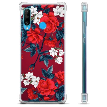 Custodia ibrida per Huawei P30 Lite - Fiori vintage