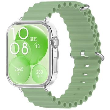 Cinturino sportivo in silicone con custodia per Huawei Watch Fit 3 - Verde