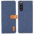 Jeans Series Custodia a Portafoglio per Sony Xperia 10 V