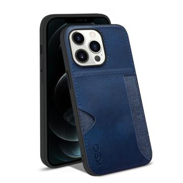 Custodia con Tasca per Schede KSQ Style-D per iPhone 14 Pro Max - Blu